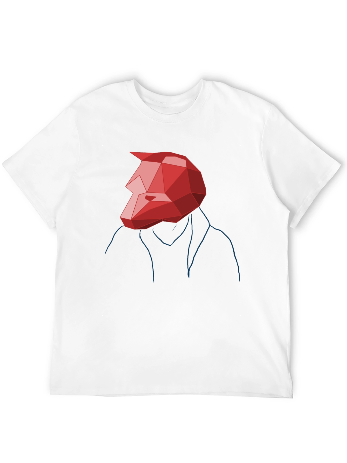 Abstract Geometric Red Wolf Graphic Tee