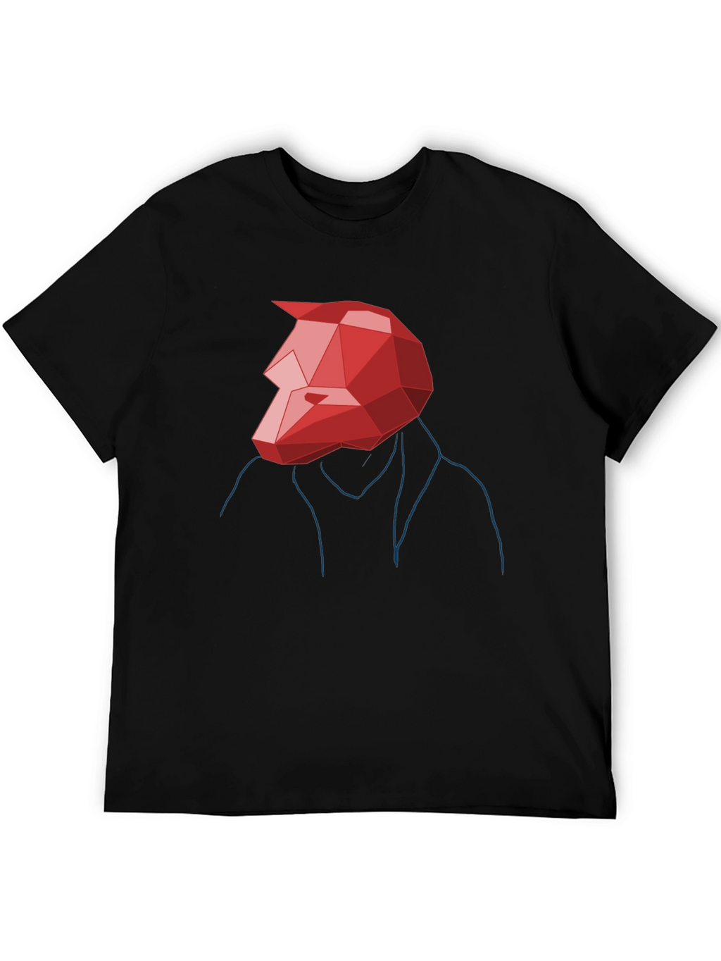 Abstract Geometric Red Wolf Graphic Tee