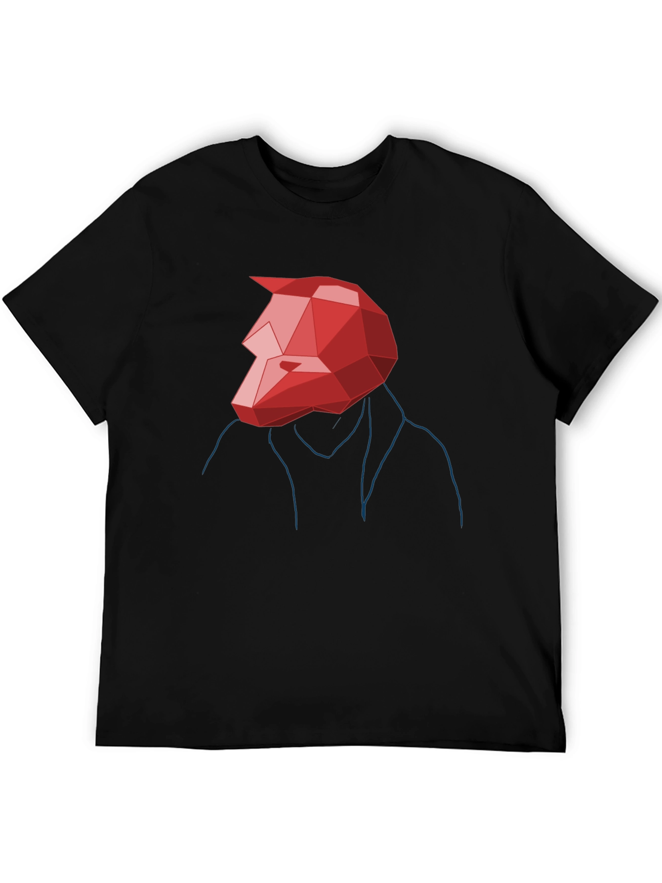 Abstract Geometric Red Wolf Graphic Tee