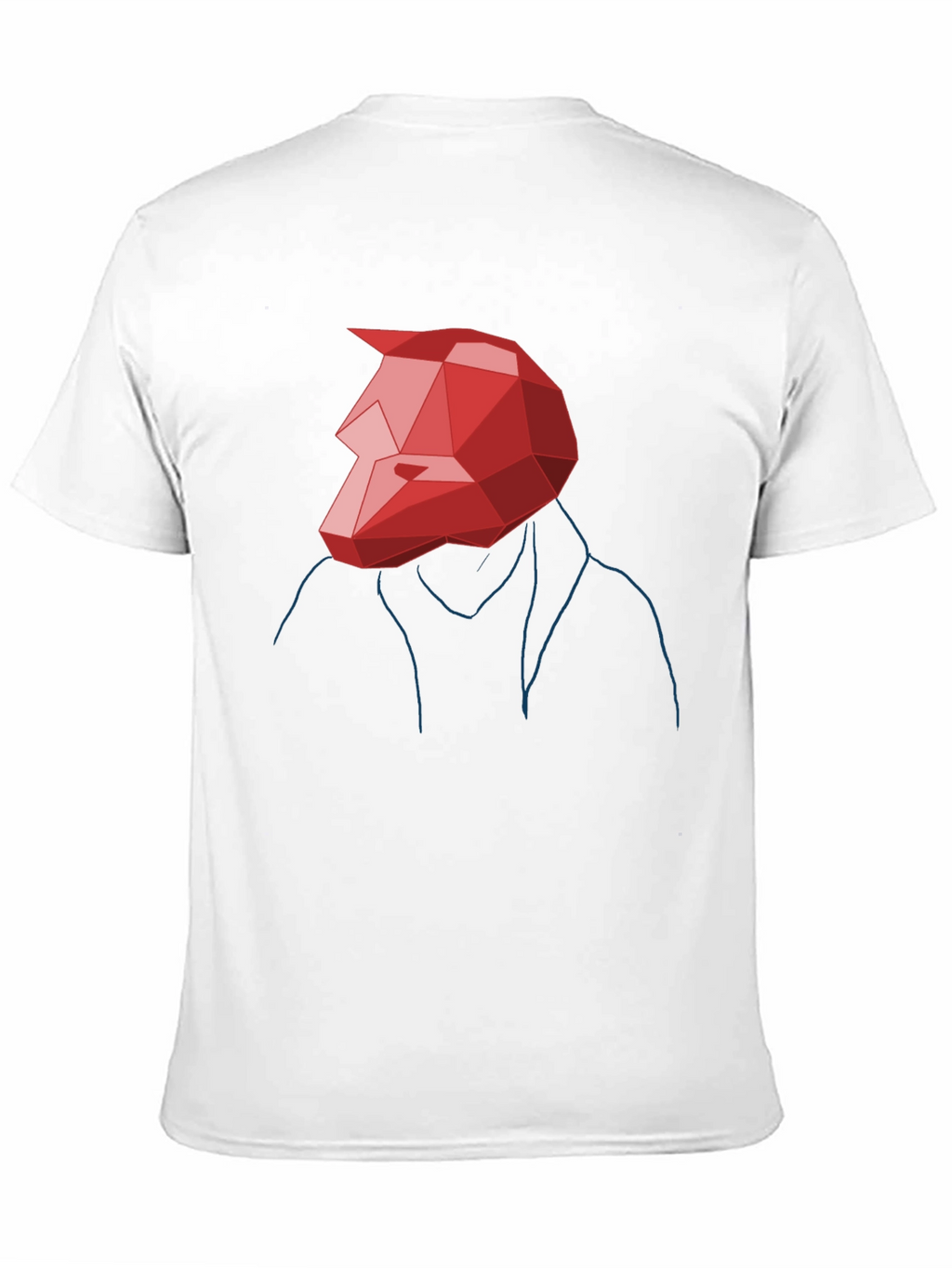 Abstract Geometric Red Wolf Graphic Tee