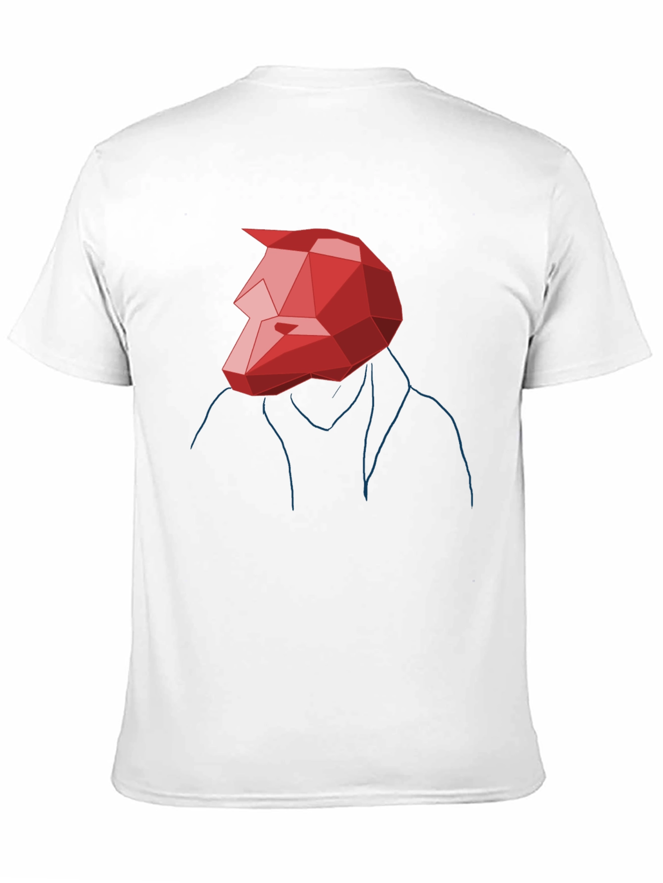 Abstract Geometric Red Wolf Graphic Tee