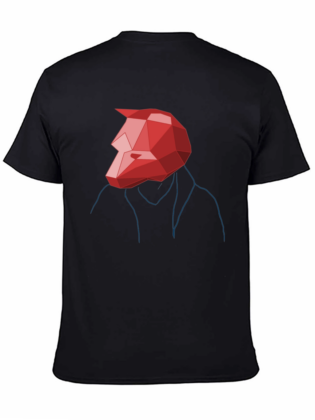 Abstract Geometric Red Wolf Graphic Tee