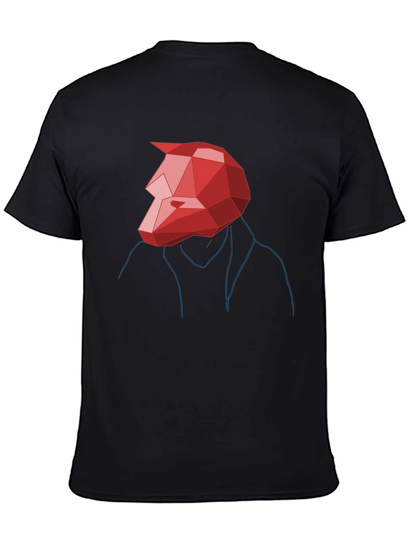 Abstract Geometric Red Wolf Graphic Tee