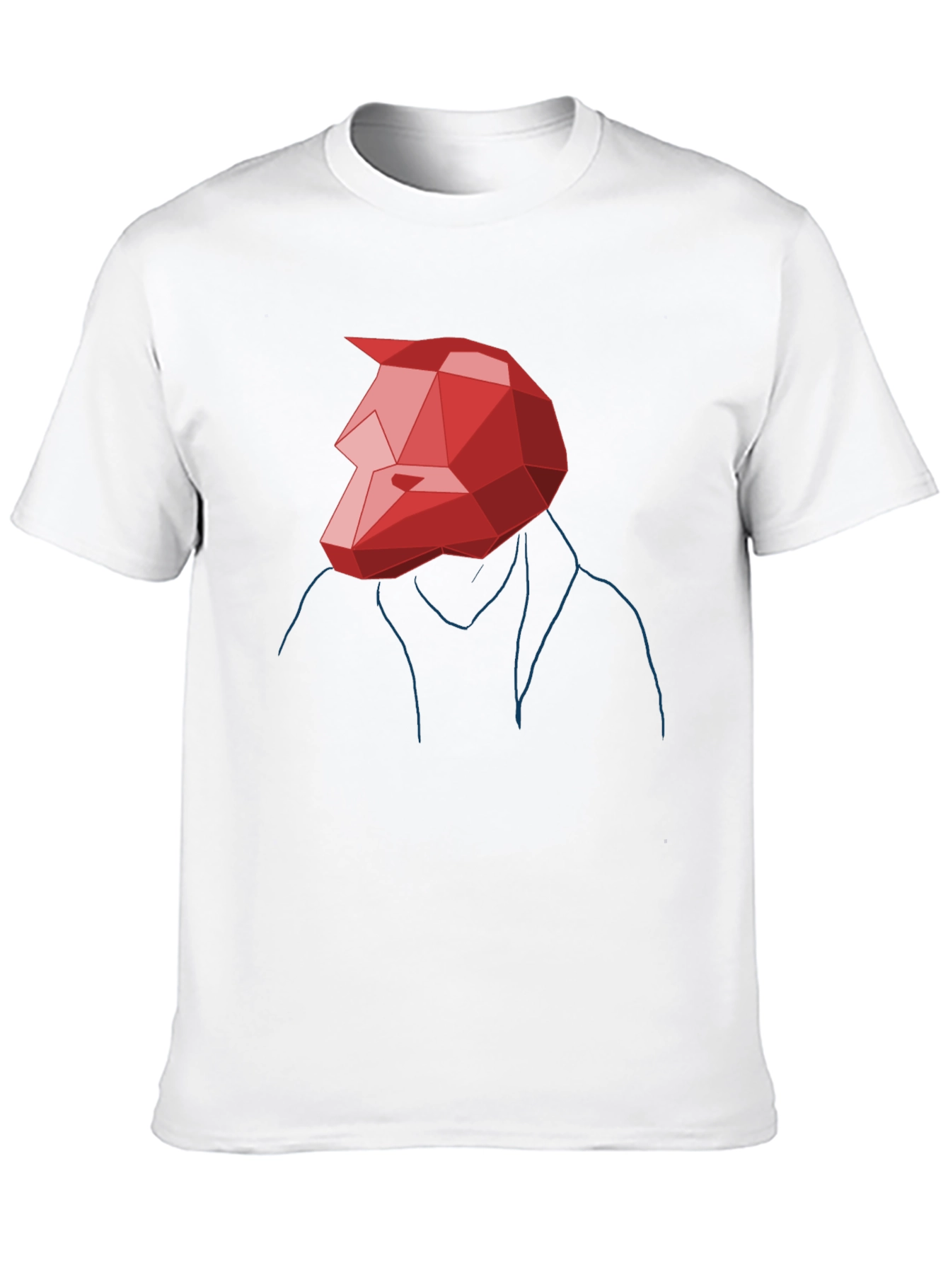 Abstract Geometric Red Wolf Graphic Tee
