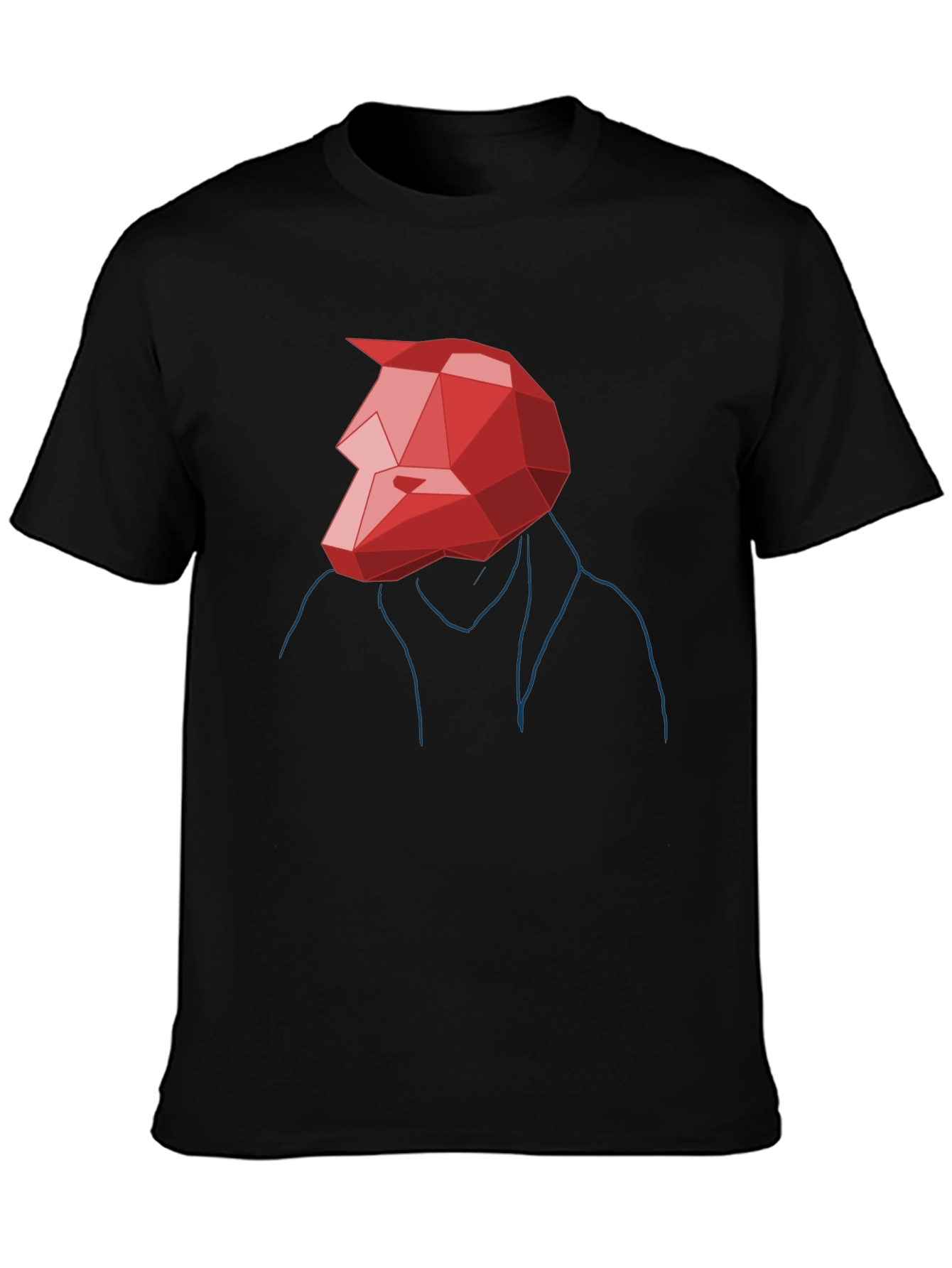 Abstract Geometric Red Wolf Graphic Tee