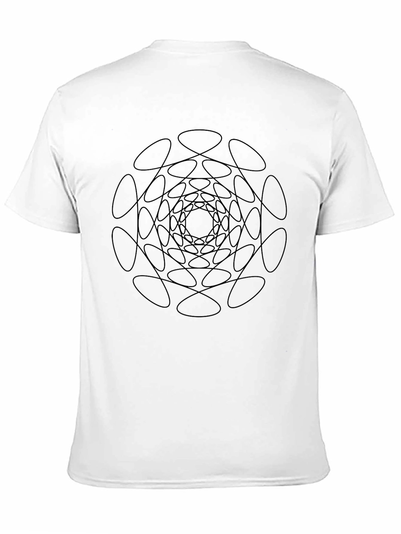 Abstract Geometric Graphic Tee - Black Cotton T-Shirt