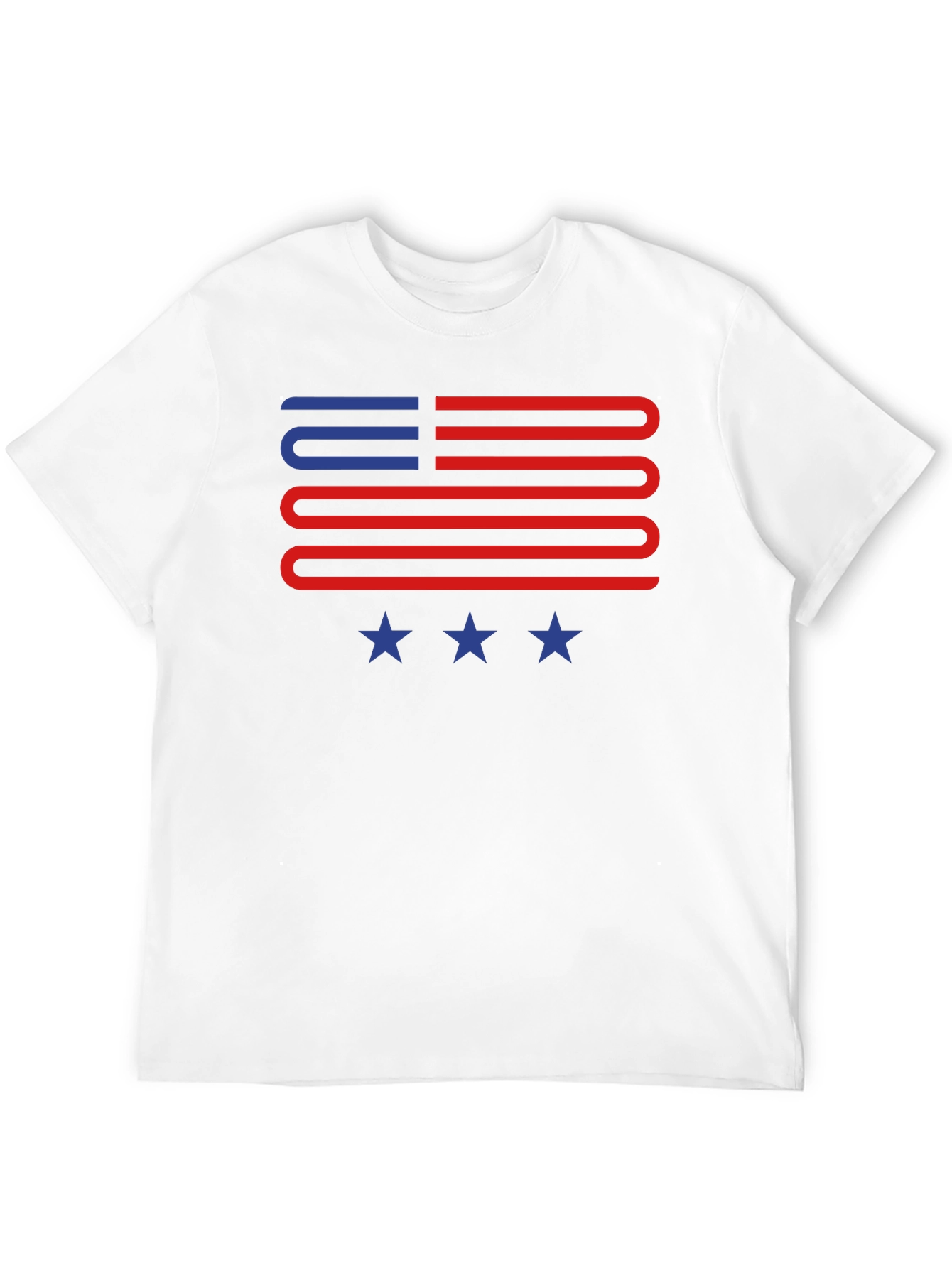 American Flag Style Graphic T-Shirt
