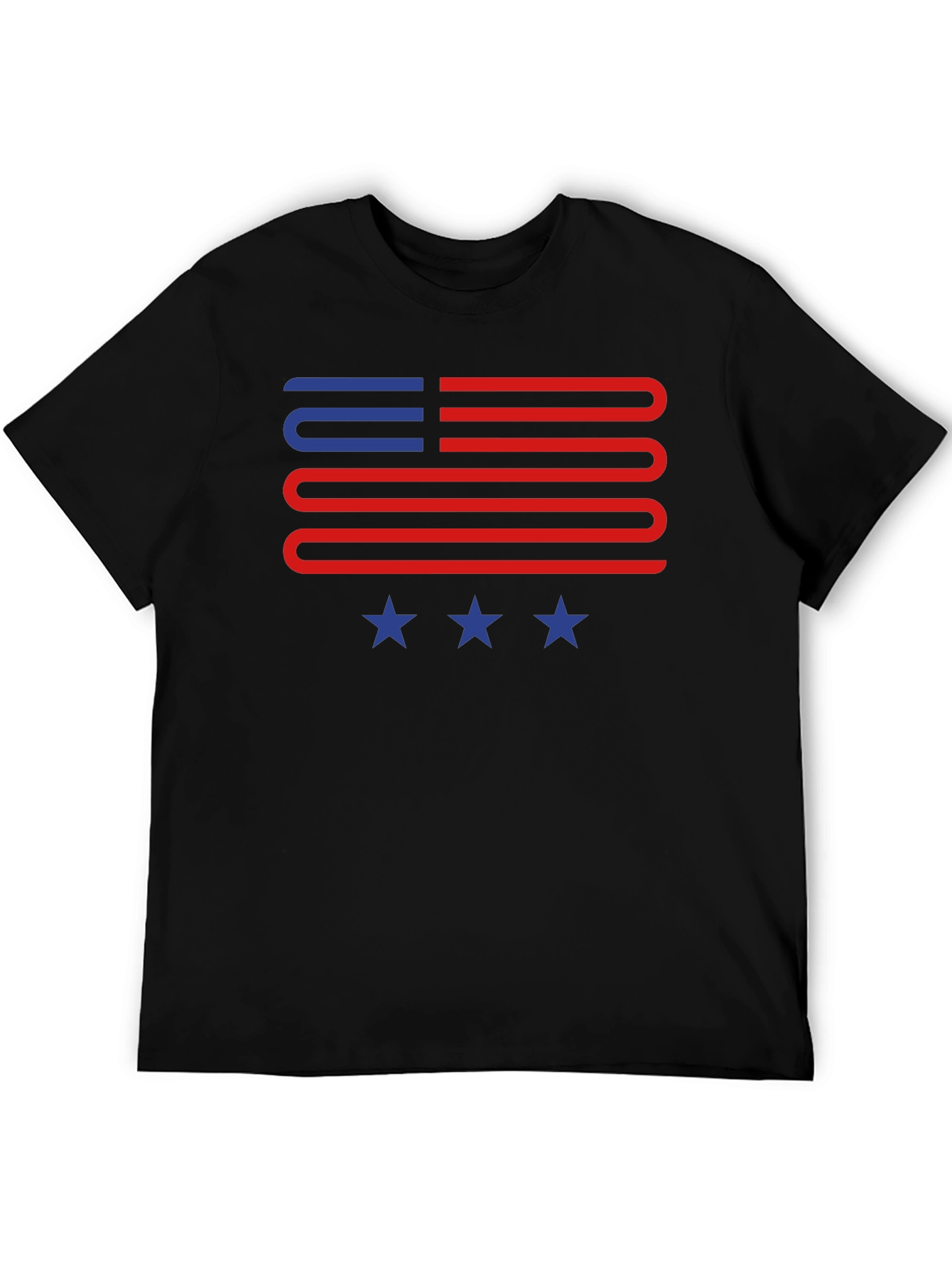 American Flag Style Graphic T-Shirt