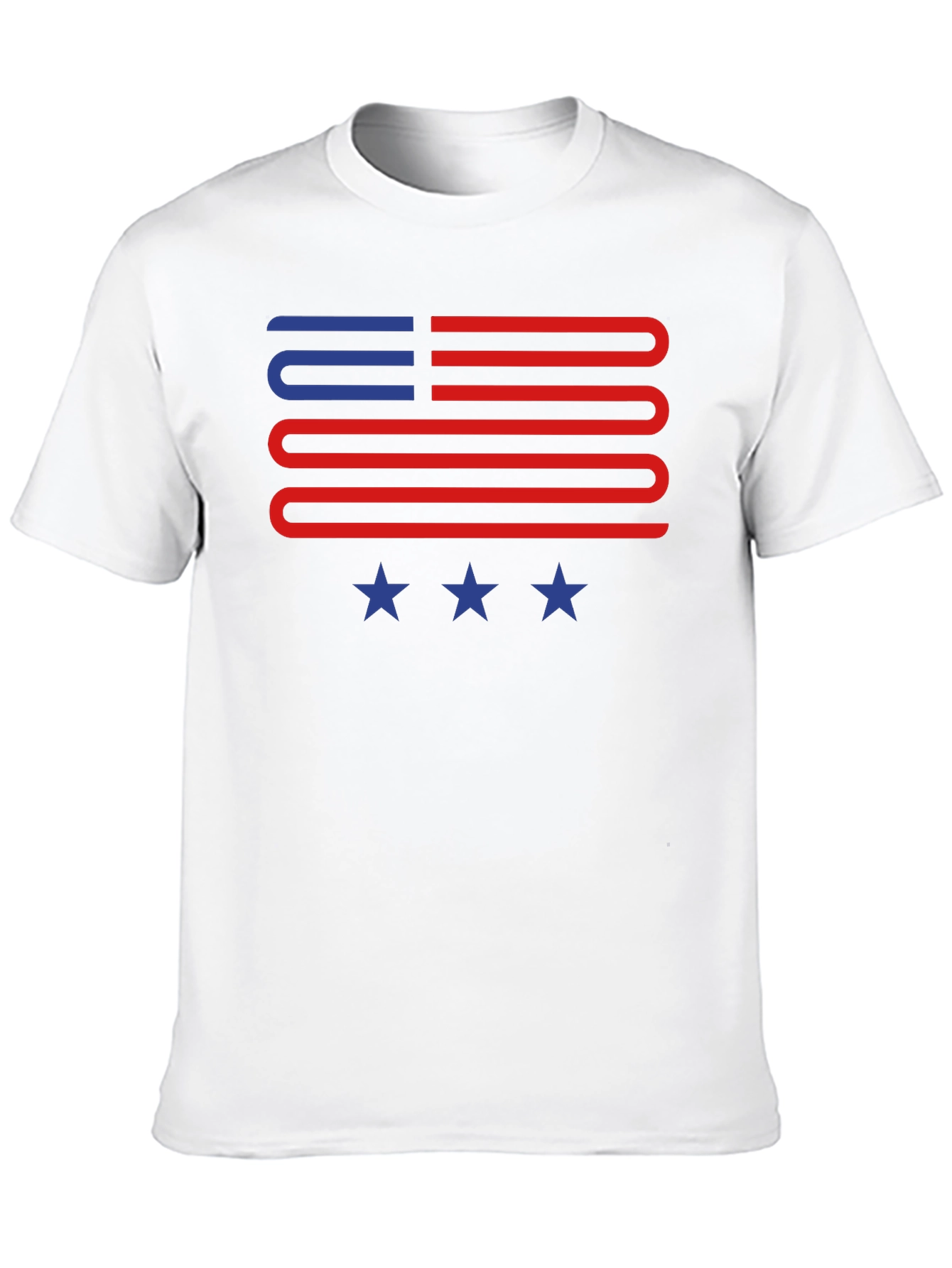 American Flag Style Graphic T-Shirt